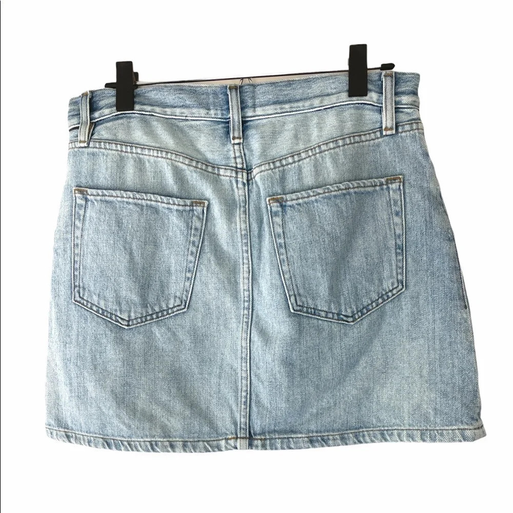 Frame Le Mini Ryde Wash Distressed Denim Skirt - Picture 8 of 15
